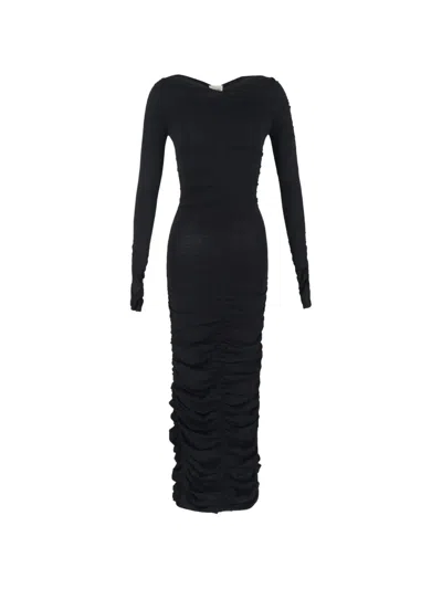 Pre-owned Khaite 2023 Lana Ruched Maxi Dress In Black