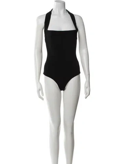 Pre-owned Khaite 2023 Sola Crêpe Bodysuit Bodysuit In Black