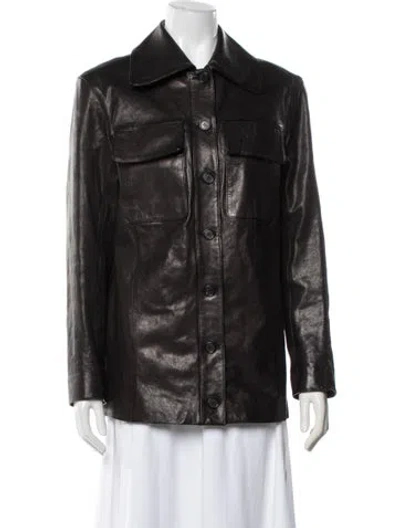 Pre-owned Khaite 2024 Leather Jacket In Brown