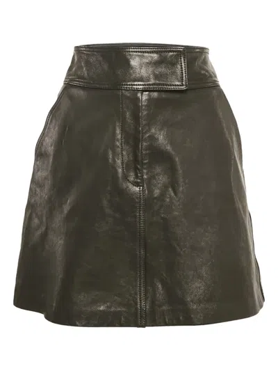 Pre-owned Khaite 2024 Leather Mini Skirt
