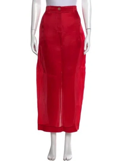 Pre-owned Khaite 2025 Long Skirt In Red