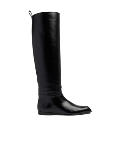 Khaite 25mm Colt Leather Knee High Boots -  - Women  - Black - 40 It