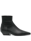 Khaite The Marfa Leather Ankle Boots In Black
