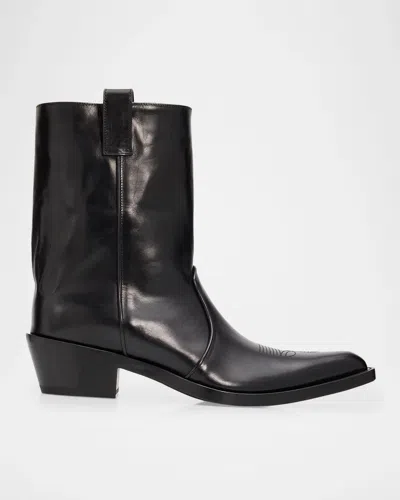 Khaite 35mm Clive Leather Ankle Boots In Black
