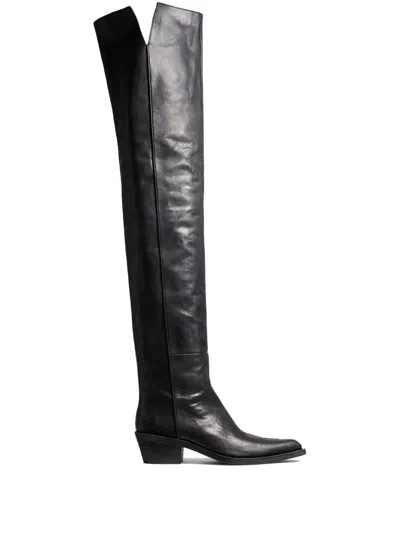 Khaite 35mm Clive Over-the-knee Boots In Black