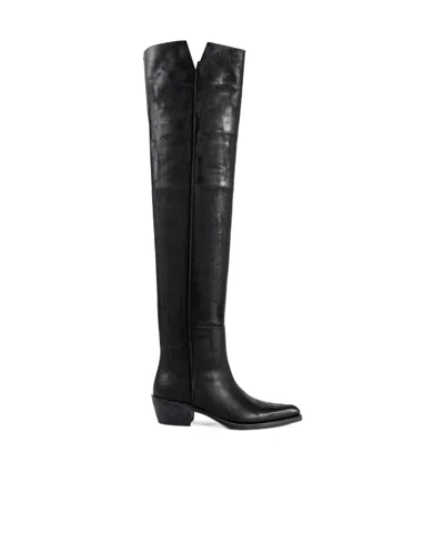 Khaite Clive Leather Over-the-knee Boots In Black