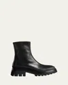 Khaite 35mm Fallon Leather Ankle Boots In Black