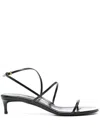 Khaite Loop Kitten Heel Sandal Red Wine In Black