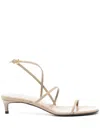Khaite Loop Leather Sandals In Nude