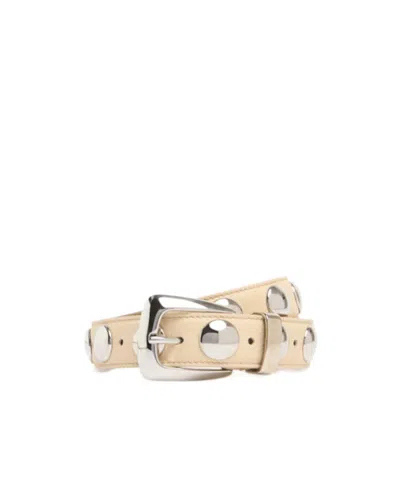 Khaite 3cm Benny Studded Leather Belt In Transparent