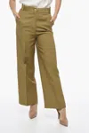 Khaite 4 Pocket Cropped Fit Wool Blend Pants In Green