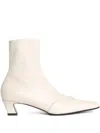 Khaite 40mm Nevada Stretch Ankle Boots In White