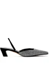 Khaite Roosevelt Crystal-embellished Leather Slingback Pumps In Black