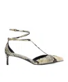 Khaite Python-print Ankle Strap Pumps With 4.5 Cm Heel In Neutral