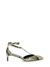 Khaite Mia Snake-effect Leather Kitten-heel Pumps In Animalier
