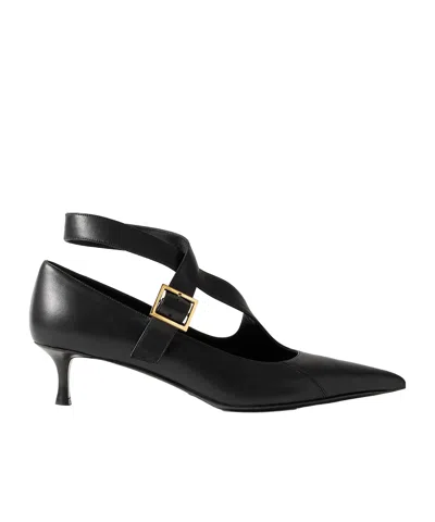 Khaite 45mm Sloan Buckle-strap Pumps In Black