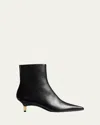 Khaite 55mm Bella Leather Ankle Boots In Black