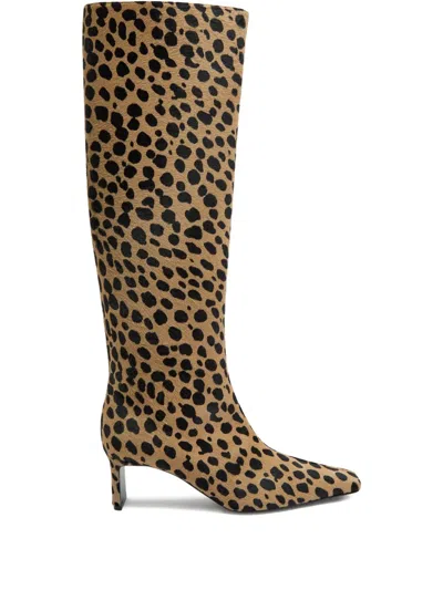Khaite 55mm Ona Animal-print Boots In Animal Print