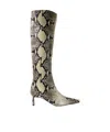 Khaite Andee Snake-effect Leather Knee Boots In Nude