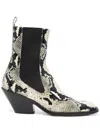 Khaite Austin Pyhton-effect Leather Ankle Boots In Nude