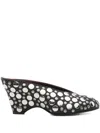 Khaite 70mm Metallic-studded Heeled Mules In Black