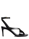 Khaite 75mm Heel Adjustable Ankle Strap Sandals In Black