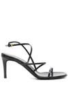 Khaite Loop Kitten Heel Sandal Red Wine In Schwarz