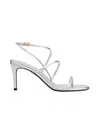 Khaite 75mm Metallic-effect Sandals In White