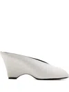 Khaite 75mm Open-toe Wedge Sandal In White
