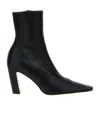 Khaite Dallas Leather Ankle Boots In Black