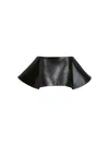 Khaite A-line Leather Mini Skirt With Distinctive Flounce Cut