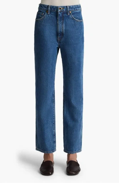 Khaite Abigail Ankle Straight Leg Jeans In Blue
