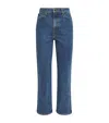 Khaite Danielle High Waist Straight Leg Jeans In Blue