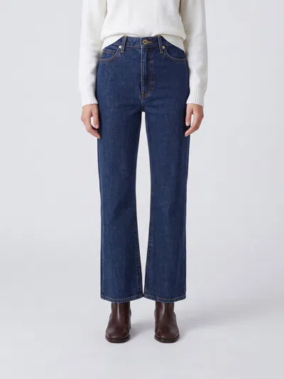 Khaite Abigail High-waisted Skinny Jeans In Blue Cotton Denim In Blue 1
