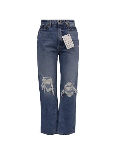 Pre-owned Khaite Abigail Ripped Jeans In Blue