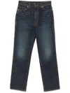 Khaite Kerrie Mid Rise Straight Jeans In Blue