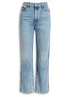 Khaite Martin Distressed Rigid High-rise Straight-leg Jeans In Blue