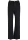 Khaite Dane Denim Mid Rise Jeans In Black