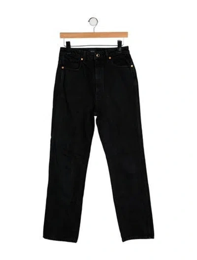 Pre-owned Khaite Abigail Straight Leg Jeans In Black