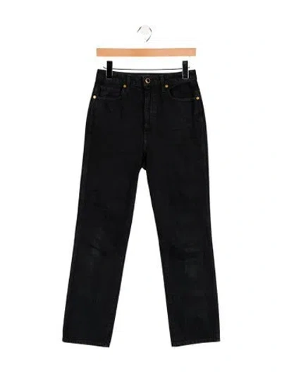 Pre-owned Khaite Abigail Straight Leg Jeans In Black