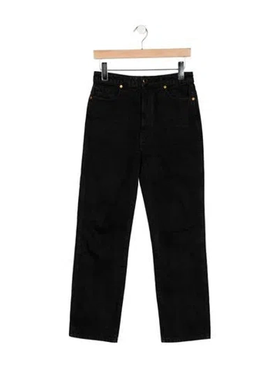 Pre-owned Khaite Abigail Straight Leg Jeans In Black