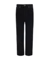 Khaite Bacall Low Rise Straight Jeans In Black