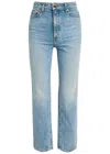 Khaite Abigail Straight Leg Jeans In Blue