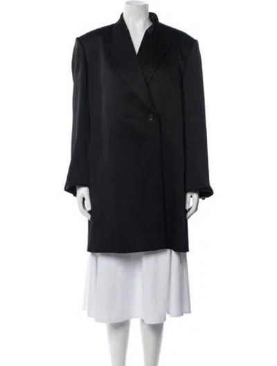 Pre-owned Khaite Acetate Coat In Black