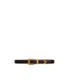 Khaite Benny Leather Belt In Black