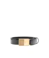 Khaite Logo-engraved Buckle Belt In Black