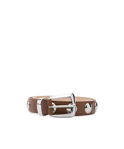 Khaite Biscuit Leather Benny Belt In Brown