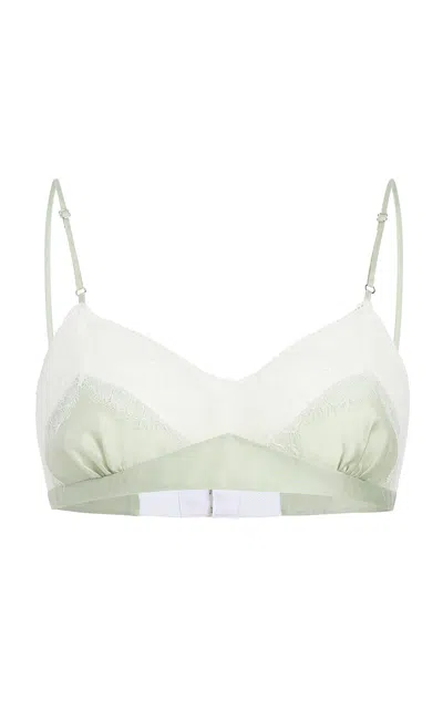 Khaite Adrian Lace Bra Top In Green