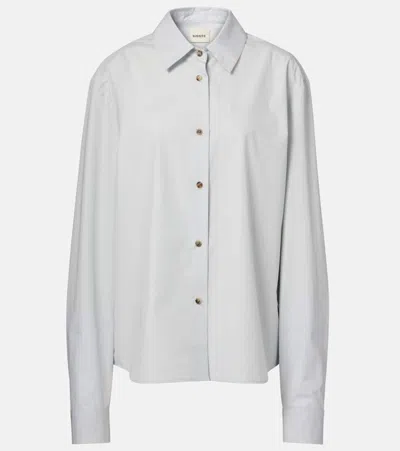 Khaite Agro Cotton Poplin Shirt In Blue