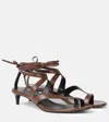 Khaite 350mm Aimee Strappy Leather Heeled Sandals In Black